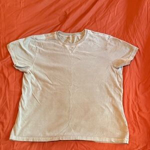 Woolrich Women’s Medium Cotton Distressed Crewneck Short Sleeve Tee Light Green